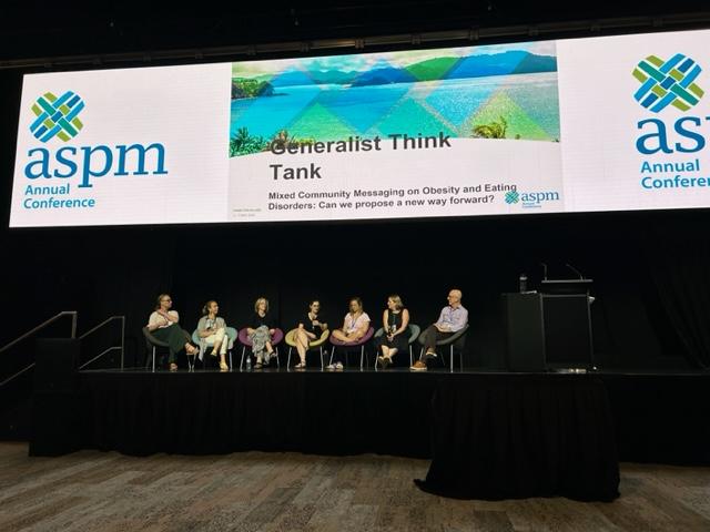 An image of a panel of speakers at the Australian Society for Psychological Medicine (ASPM) National conference