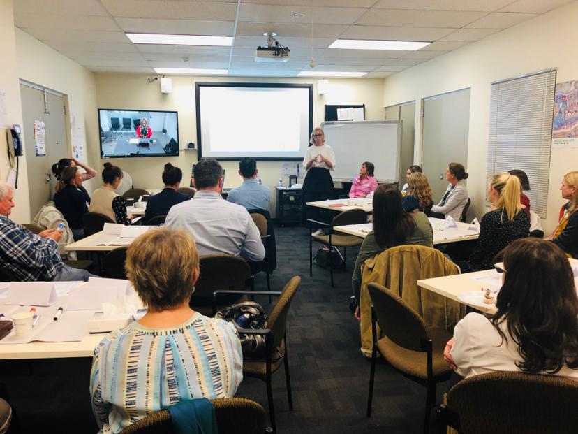 InsideOut National Projects Manager Peta Marks presenting at the National Eating Disorder Research & Translation Strategy