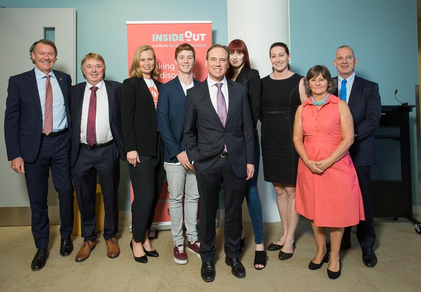 InsideOut team with Federal Minister for Health Greg Hunt and NSW Minister for Mental Health Tanya Davies