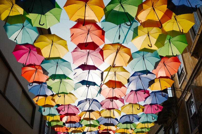 Colourful umbrellas